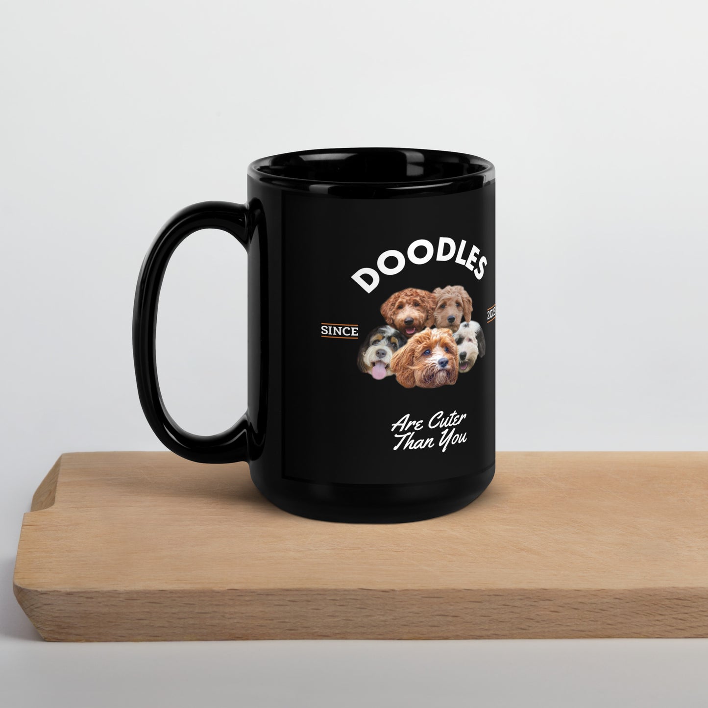 Doodles are Cuter than You - Black Mug