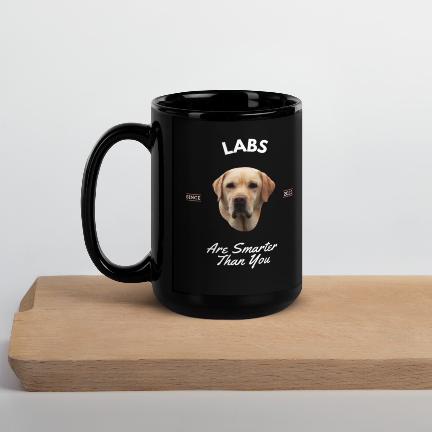Yellow Labs - Black Coffee Mug (Labs Are Smarter Than You)