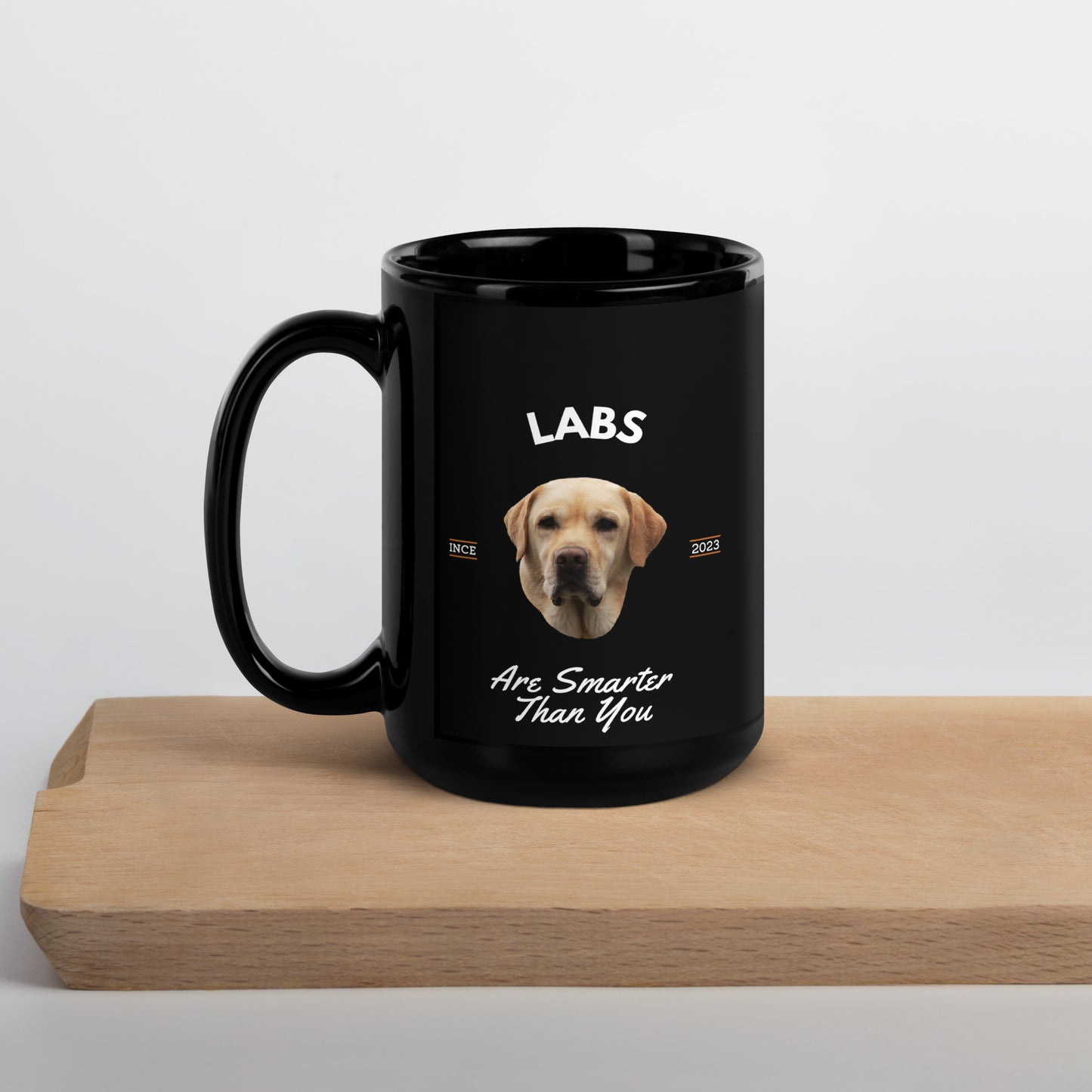 Yellow Labs - Black Coffee Mug (Labs Are Smarter Than You)