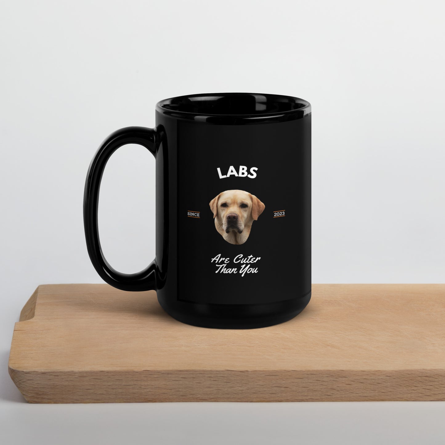 Yellow Labs - Black Coffee Mug (Labs Are Cuter Than You)