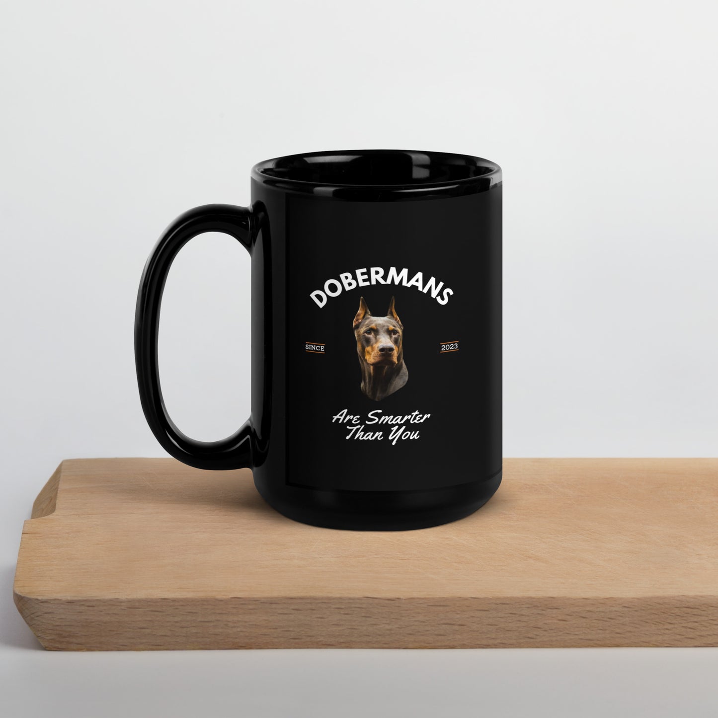 Red Dobermans - Black Coffee Mug (Dobermans Are Smarter Than You)