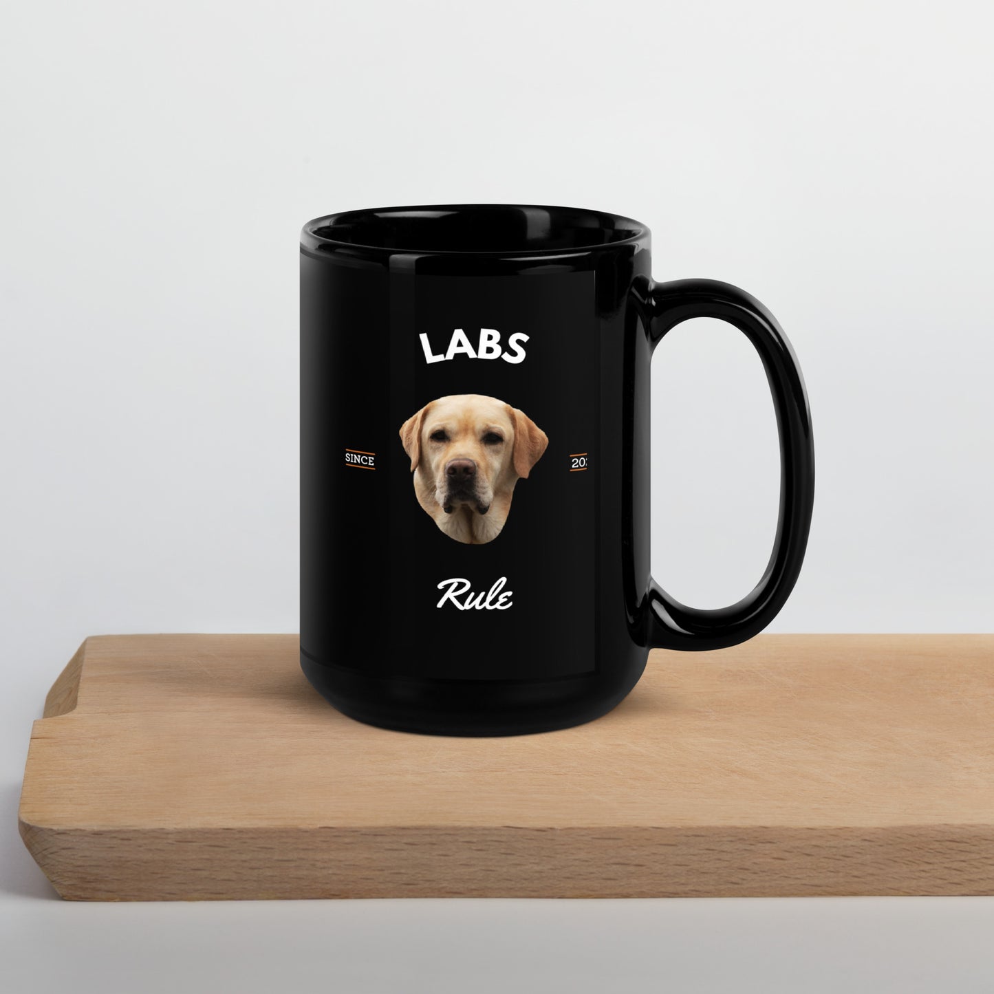 Yellow Labs - Black Coffee Mug (Labs Rule)