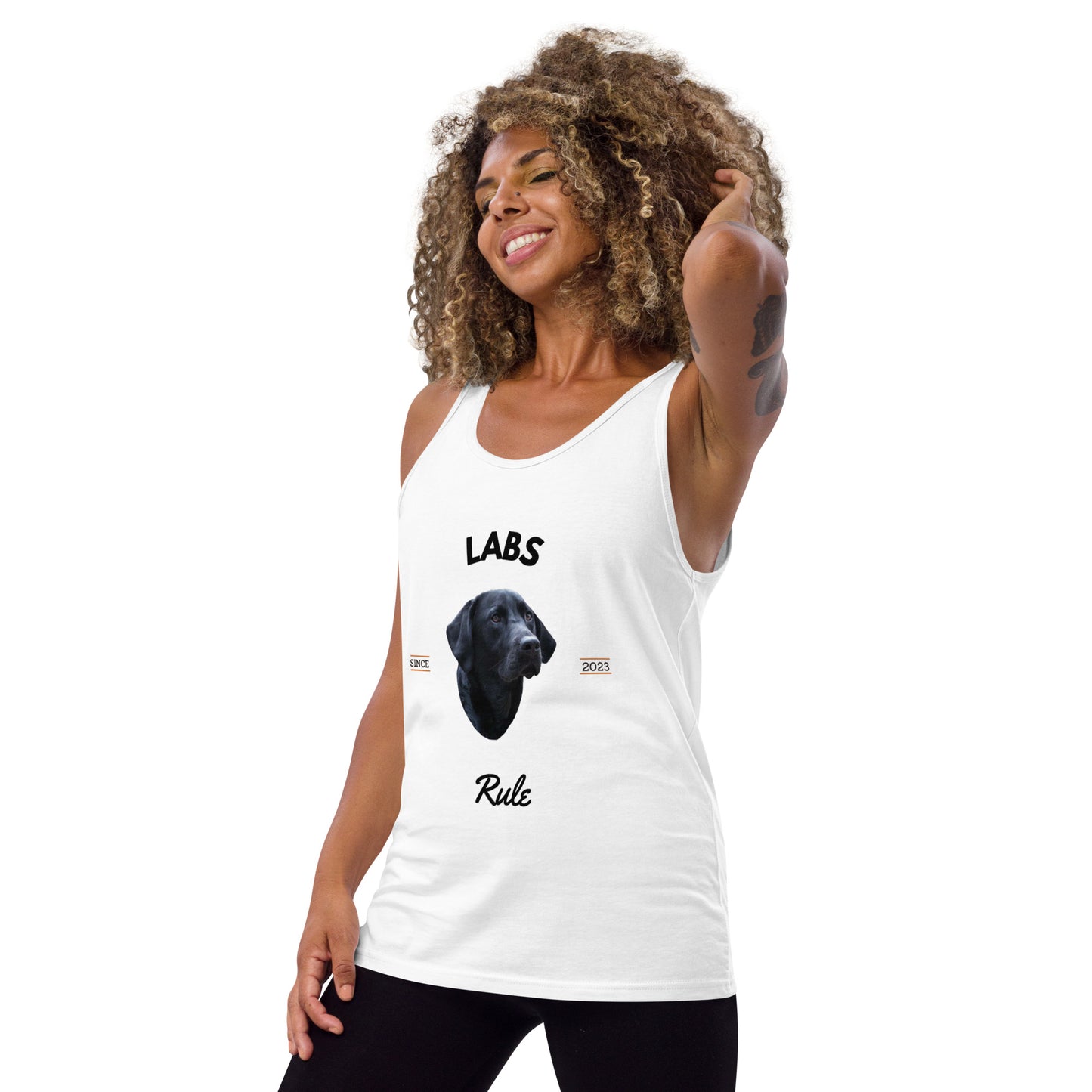Black Labs - White Tank Top (Labs Rule)