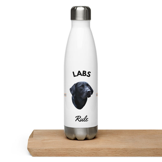 Black Lab - White Water Bottle (Labs Rule)