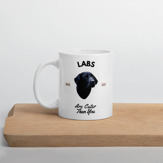 Black Labs - White Coffee Mug (Labs are Cuter Than You)