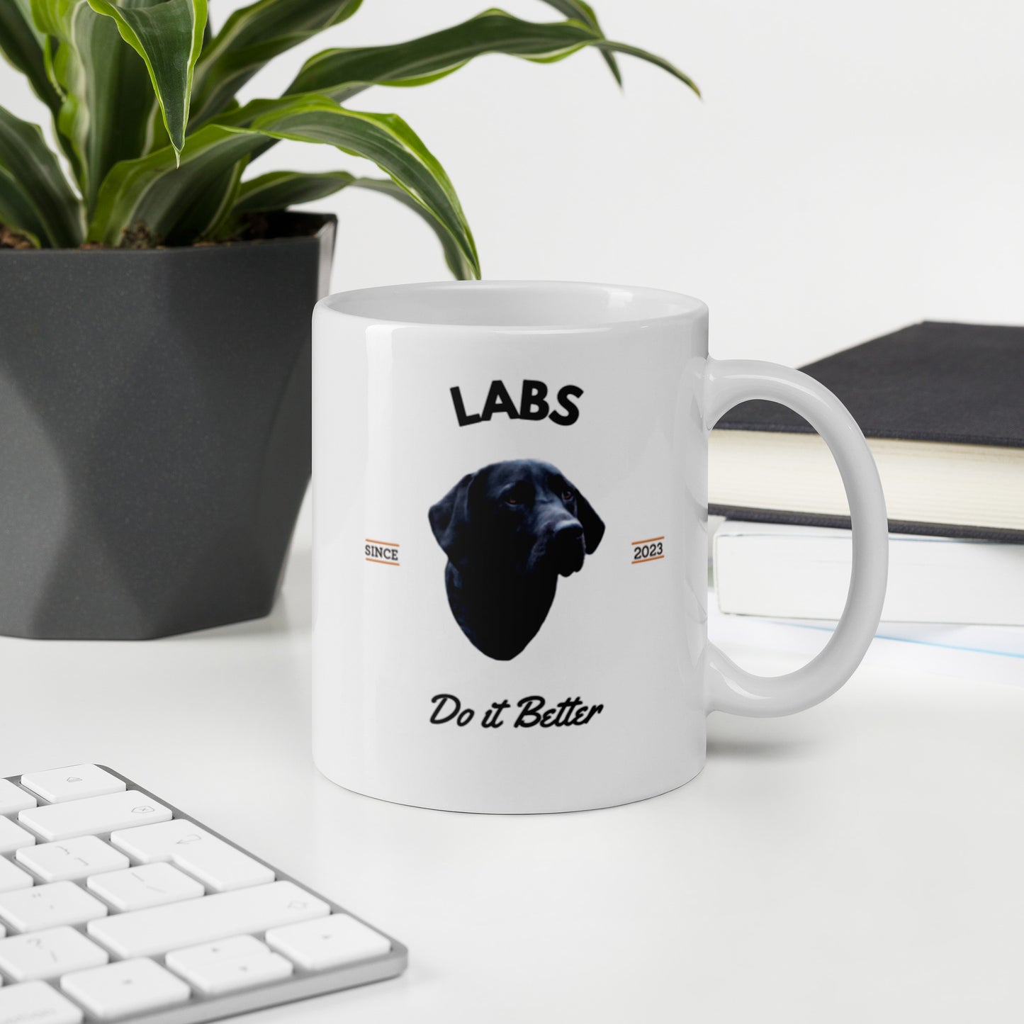 Black Labs - White Coffee Mug (Labs It Better)