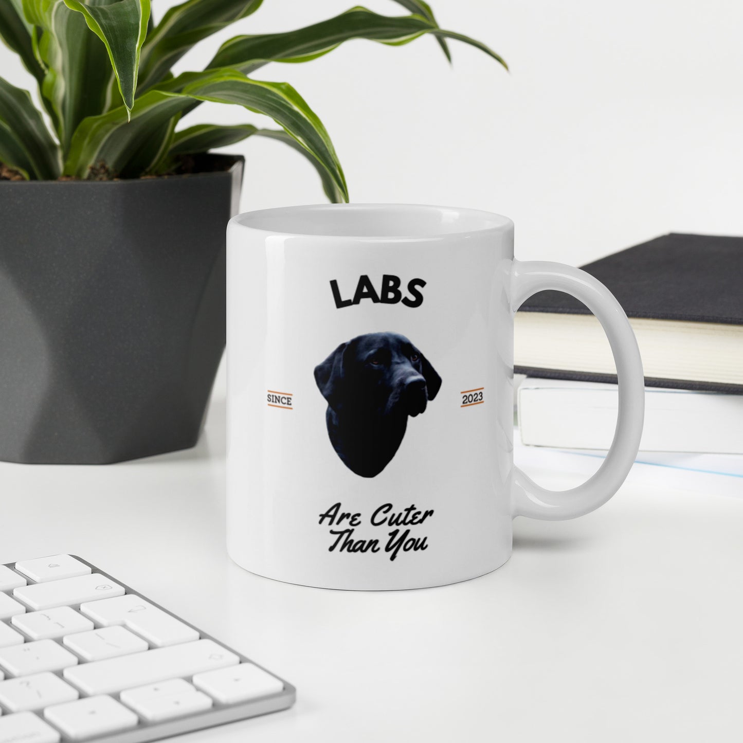 Black Labs - White Coffee Mug (Labs are Cuter Than You)