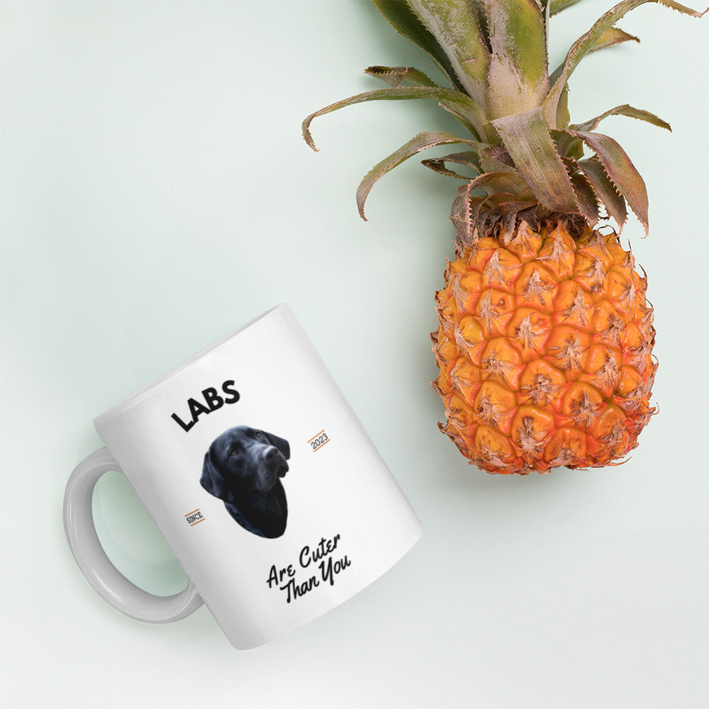 Black Labs - White Coffee Mug (Labs are Cuter Than You)