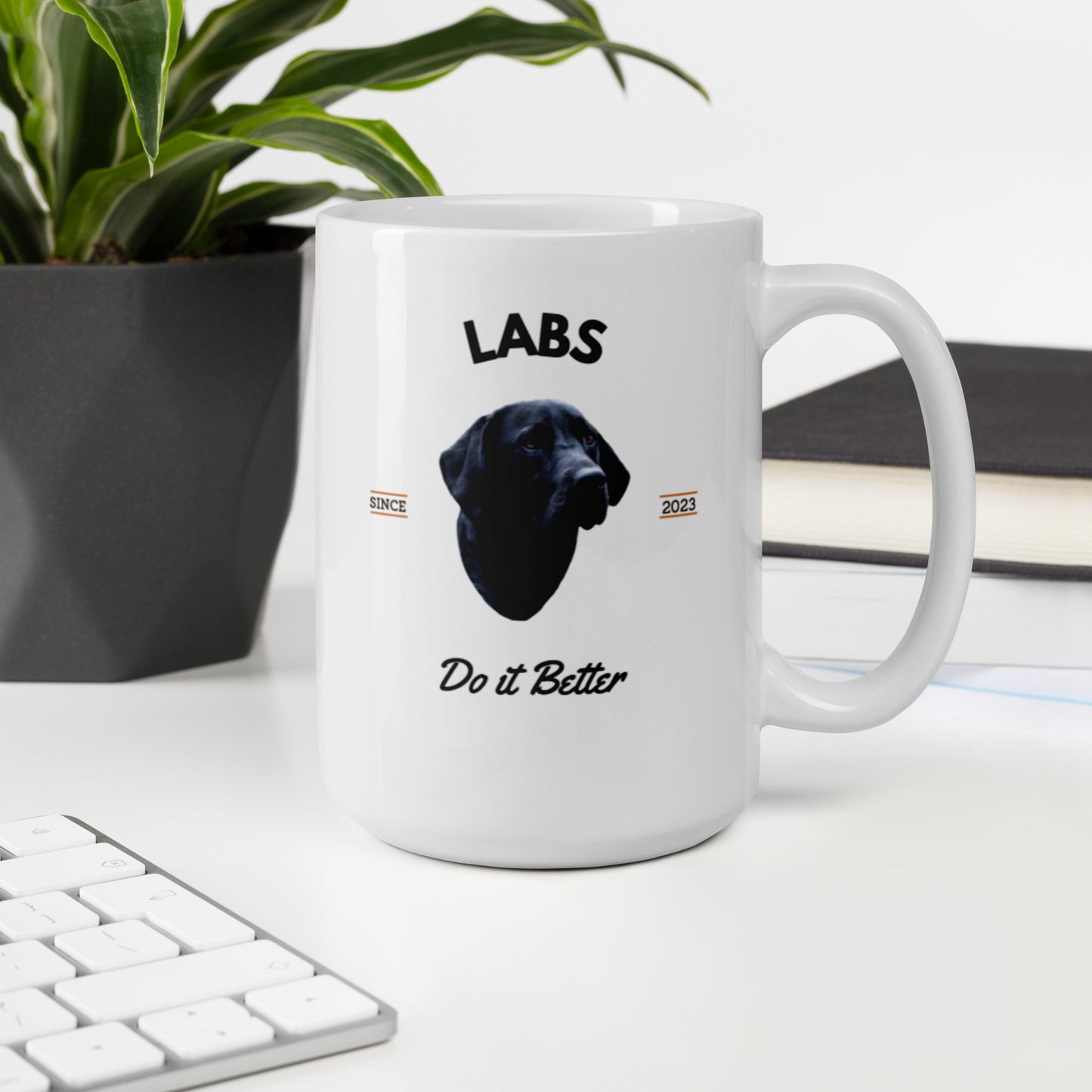 Black Labs - White Coffee Mug (Labs It Better)