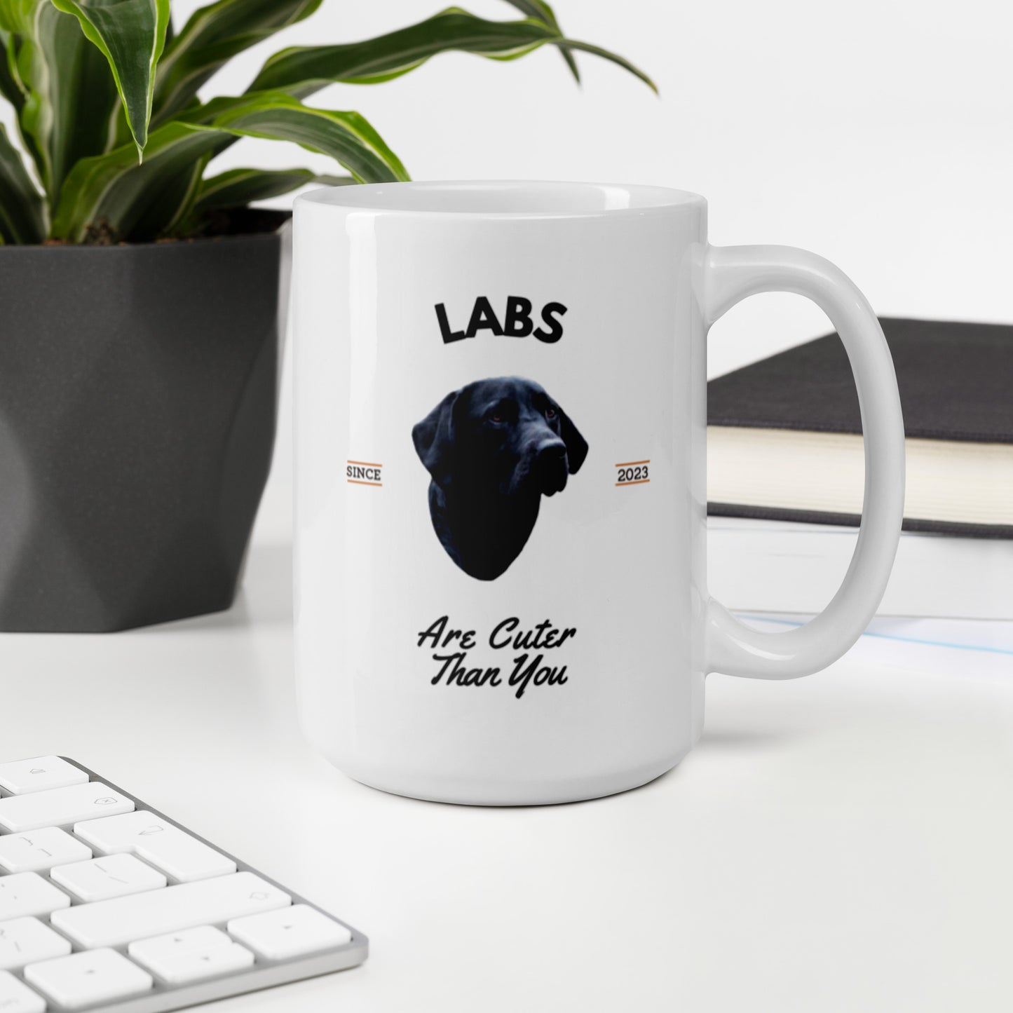Black Labs - White Coffee Mug (Labs are Cuter Than You)
