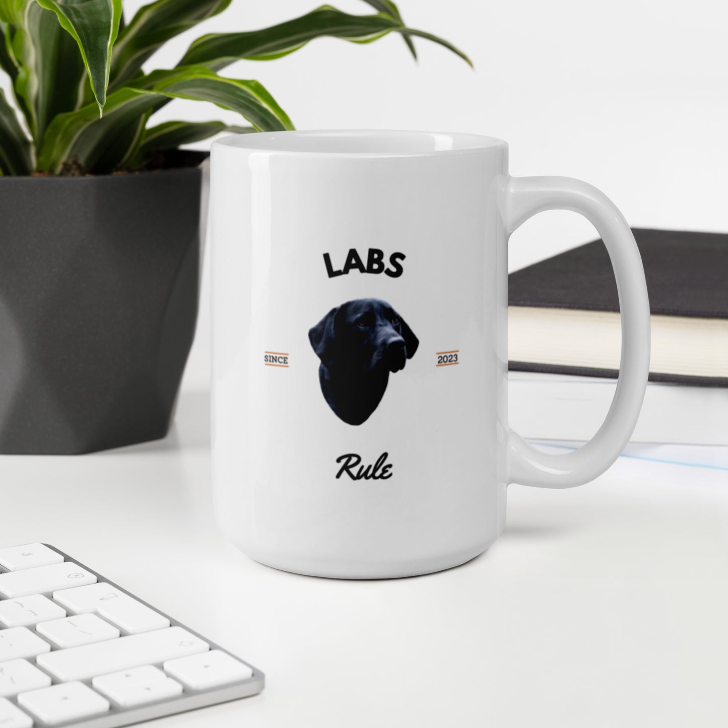 Black Labs - White Coffee Mug (Labs Rule)