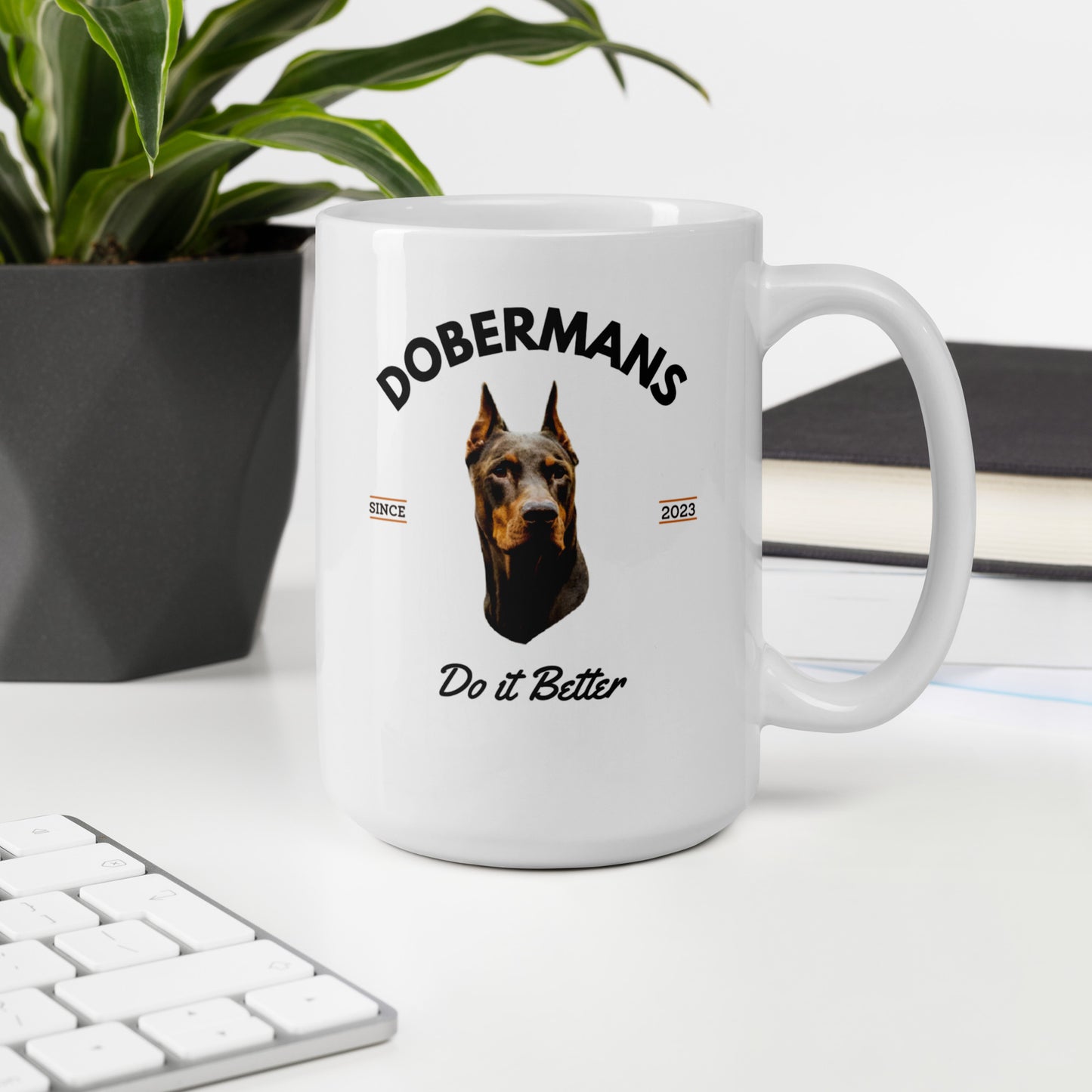 Red Dobermans - White Coffee Mug (Dobermans Do It Better)