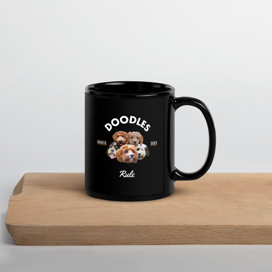 Doodles Rule - Black Mug