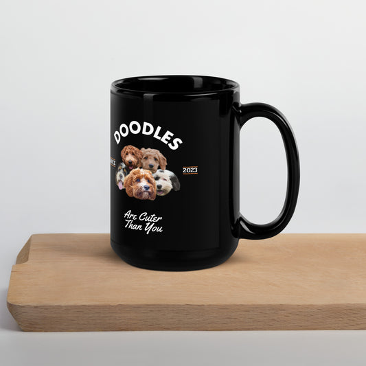 Doodles are Cuter than You - Black Mug