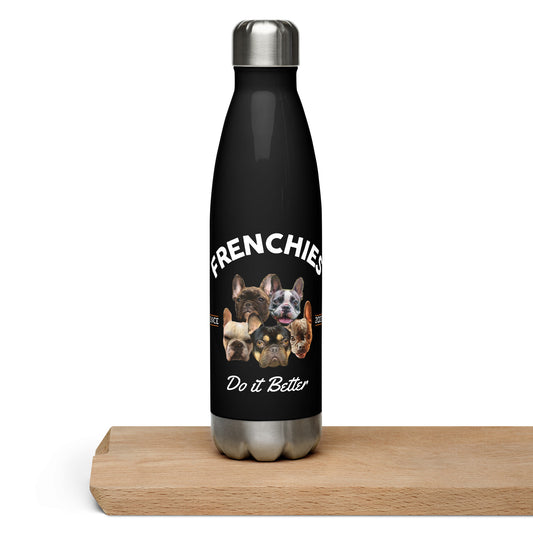 Frenchies Do it Better - Black Water Bottle