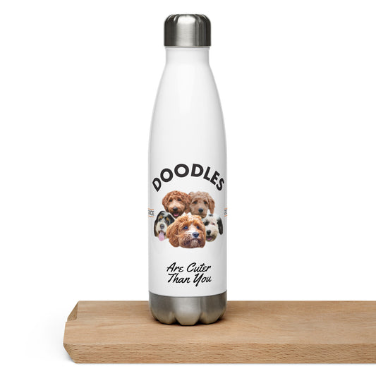 Doodles are Cuter than You - White Water Bootle