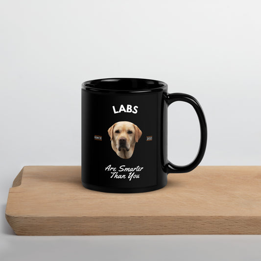 Yellow Labs - Black Coffee Mug (Labs Are Smarter Than You)