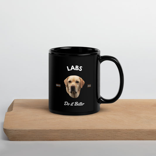 Yellow Labs - Black Coffee Mugs (Labs Do It Better)