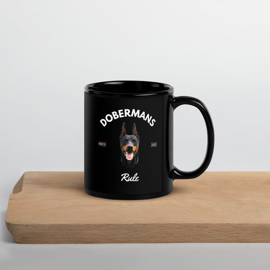 Dobermans - Black Coffee Mug (Dobermans Rule)