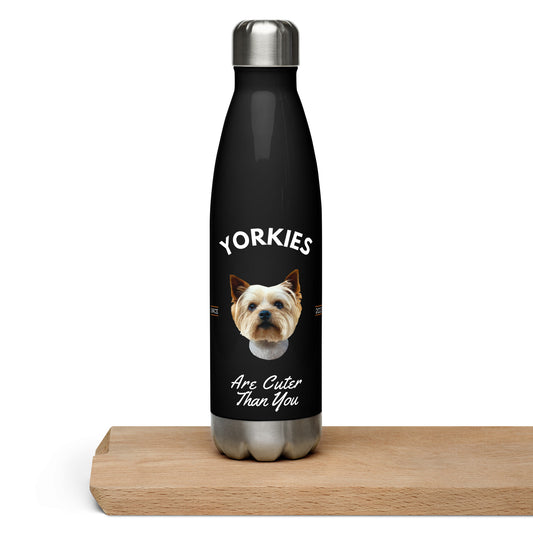 Yorkies - Black Water Bottle (Yorkies Are Cuter Than You)