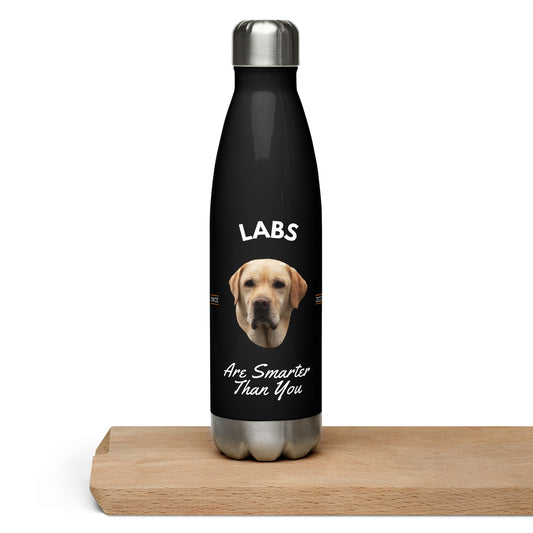 Yellow Labs - Black Water Bottle (Labs Are Smarter Than You)