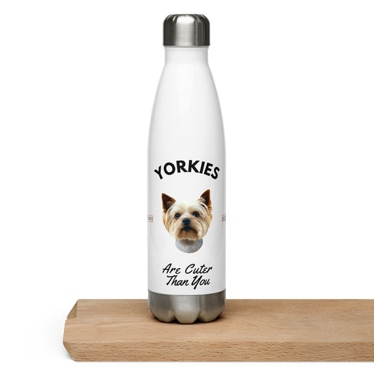 Yorkies - White Water Bottle (Yorkies Are Cuter Than You)