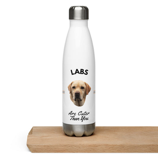 Yellow Labs - White Water Bottle (Labs Are Cuter Than You)