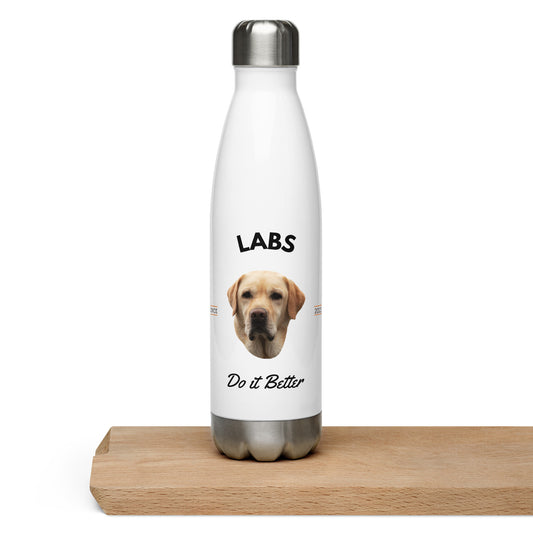 Yellow Labs - White Water Bottle (Labs Do It Better)