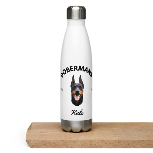 Dobermans - White Water Bottle (Dobermans Rule)