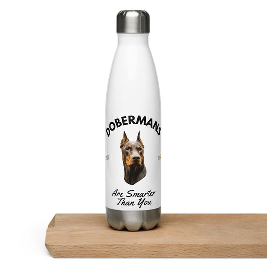 Red Dobermans - White Water Bottle (Dobermans Are Smarter Than You)