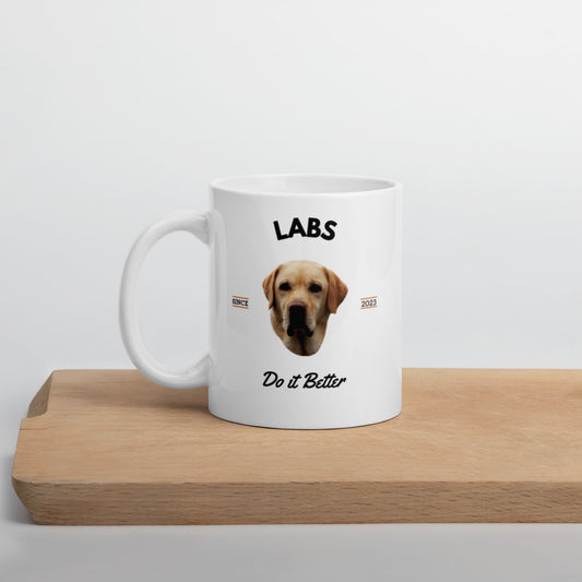 Yellow Labs - White Coffee Mug (Labs Do It Better)