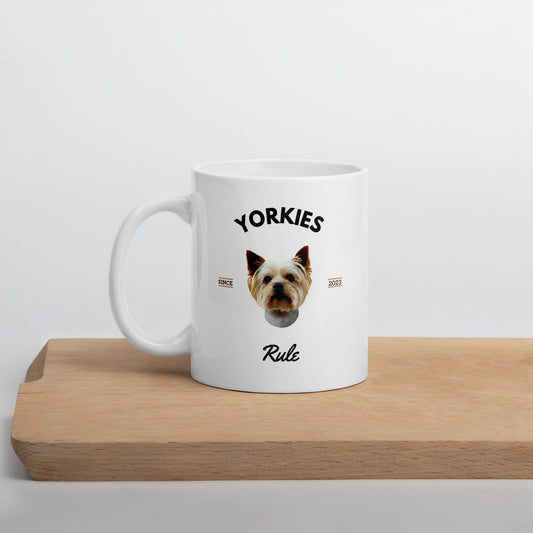 Yorkies - White Coffee Mug (Yorkies Rule)