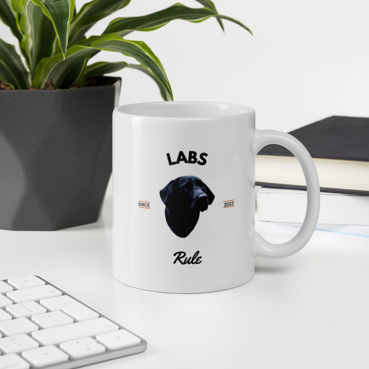 Black Labs - White Coffee Mug (Labs Rule)